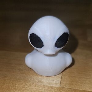 3D Printed White Alien Duck Figurine Nwot